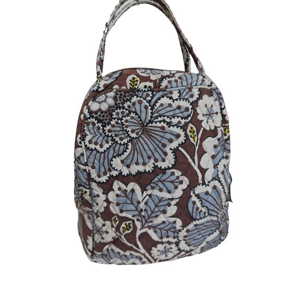 Vera Bradley Brown Lunch Bag Quilted Insulated Flower Tote - Picture 2 of 10